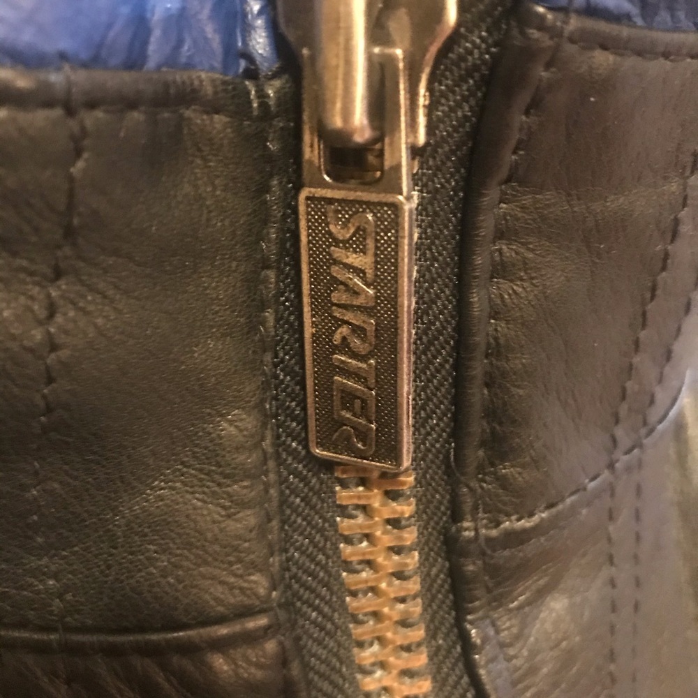 🏈 RARE Vintage Leather GIANTS Bomber Jacket - Picture 8 of 13